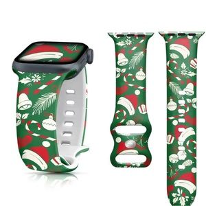 Christmas Watch Band Christmas Replacement Silicone Wrist Band Strap Apple Watch